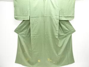 アンティーク　木賊に羊歯模様手織り紬着物